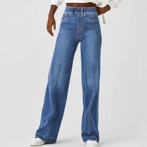 SPANX Wide Leg Seamed Front Jeans - Size M - Pull on